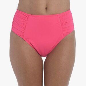 La Blanca Island Goddess Side Shirred High Waist Bottom Pink Women's Size 18 NWT
